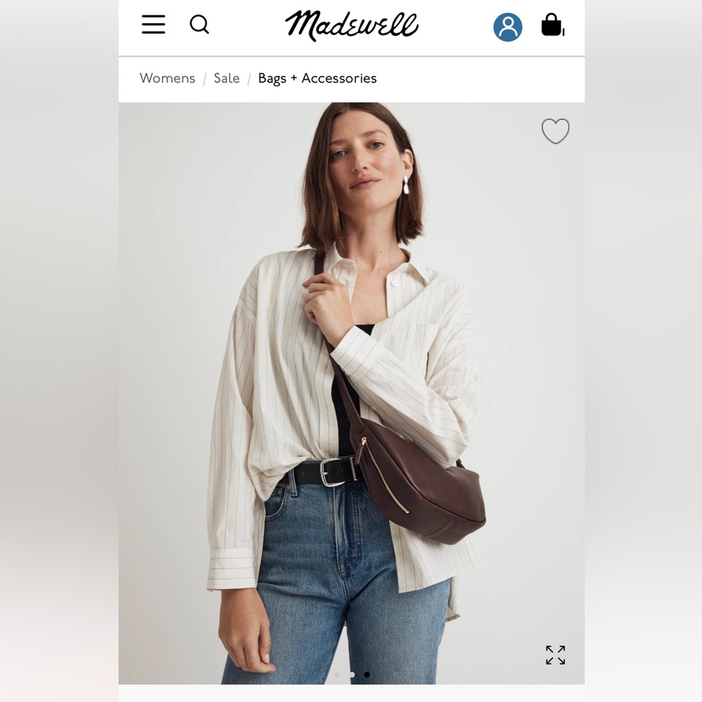 Madewell The Sling Crossbody Leather Bag in Chocolate Raisin